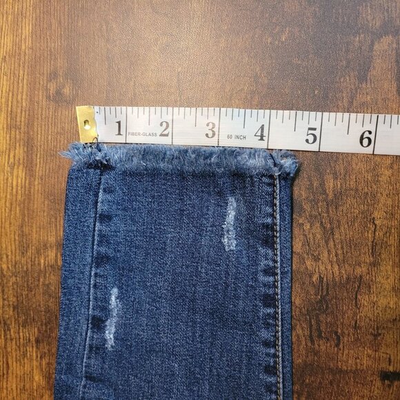 NATURE Jeans Size 26 Mid Rise Skinny Raw Hem Embellished Stretch Denim NWT - Picture 8 of 8